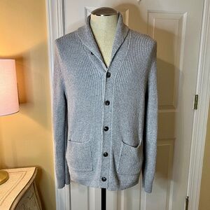 NWT Men's Polo Ralph Lauren Gray Shawl Neck Button Front Cardigan Sweater Medium